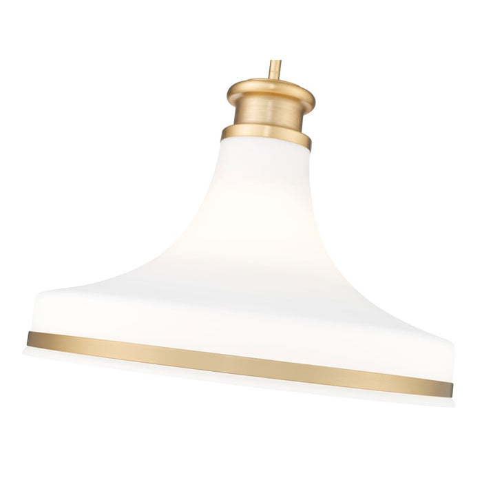 Z-Lite Reznor 1 Light 18" Pendant, Modern Gold/Matte Opal