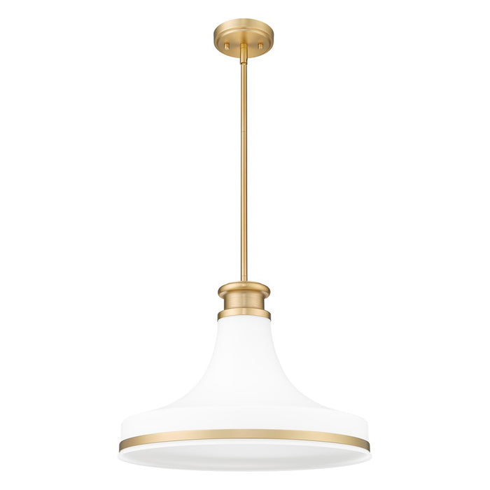 Z-Lite Reznor 1 Light 18" Pendant, Modern Gold/Matte Opal