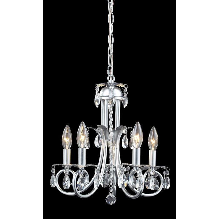 Z-Lite Pearl 5 Light Crystal Chandelier, 15x15.25", Silver - 852S