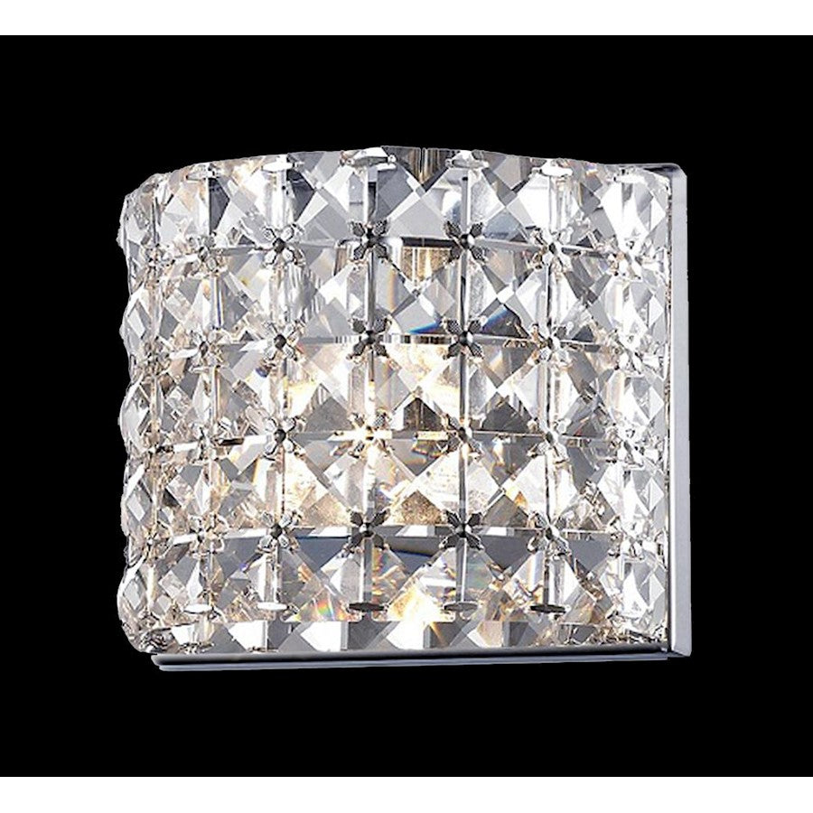 Z-Lite Panache 1 Light Crystal Vanity Light 3.54x6.29x5.11", Chrome, Clear - 867-1S