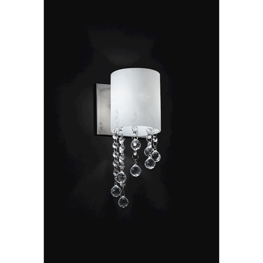 Z-Lite Jewel 1 Light Wall Sconce, 5x5.25x11", Chrome, Matte Opal - 871CH-1S