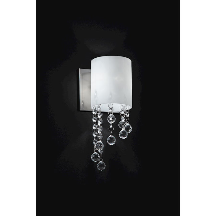 Z-Lite Jewel 1 Light Wall Sconce, 5x5.25x11", Chrome, Matte Opal - 871CH-1S