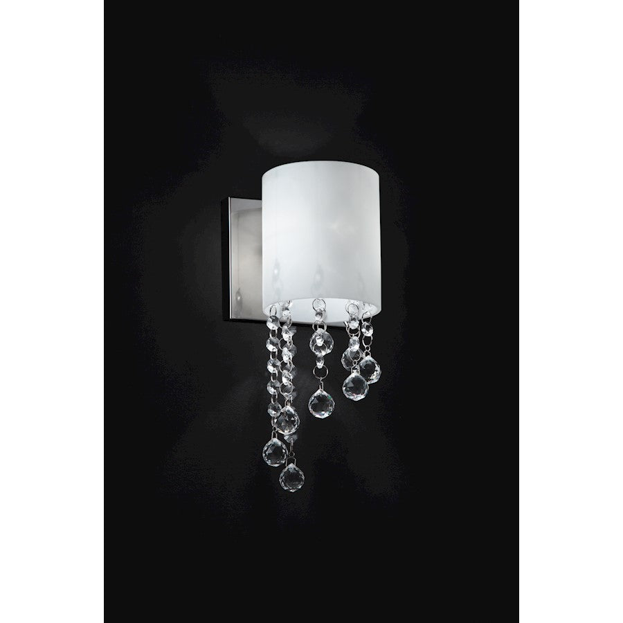 Z-Lite Jewel 1 Light Wall Sconce, 5x5.25x11", Chrome, Matte Opal - 871CH-1S