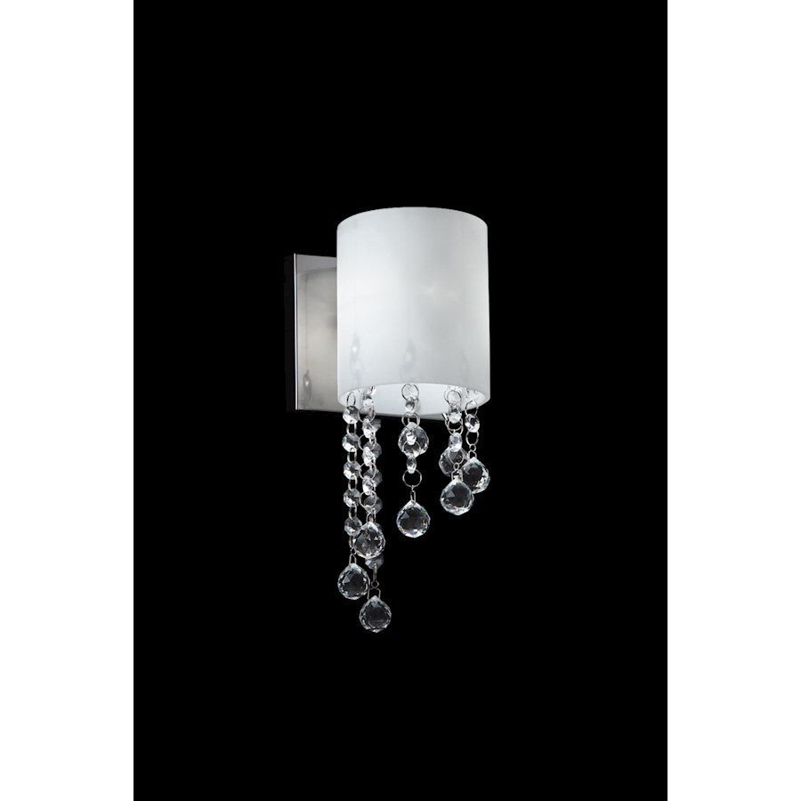 Z-Lite Jewel 1 Light LED Wall Sconce, 5x5.25x11", Chrome, Matte Opal - 871CH-1S-LED