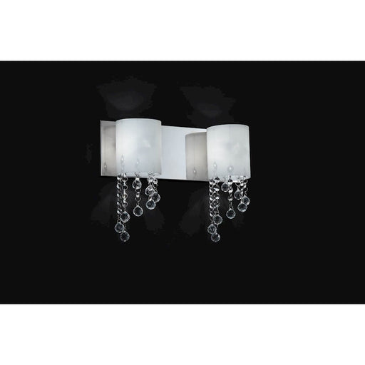 Z-Lite Jewel 2 Light Vanity Light, 5x14.5x11", Chrome, Matte Opal - 871CH-2V
