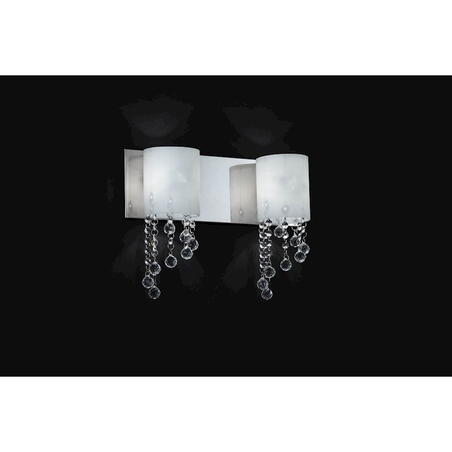 Z-Lite Jewel 2 Light Vanity Light, 5x14.5x11", Chrome, Matte Opal - 871CH-2V