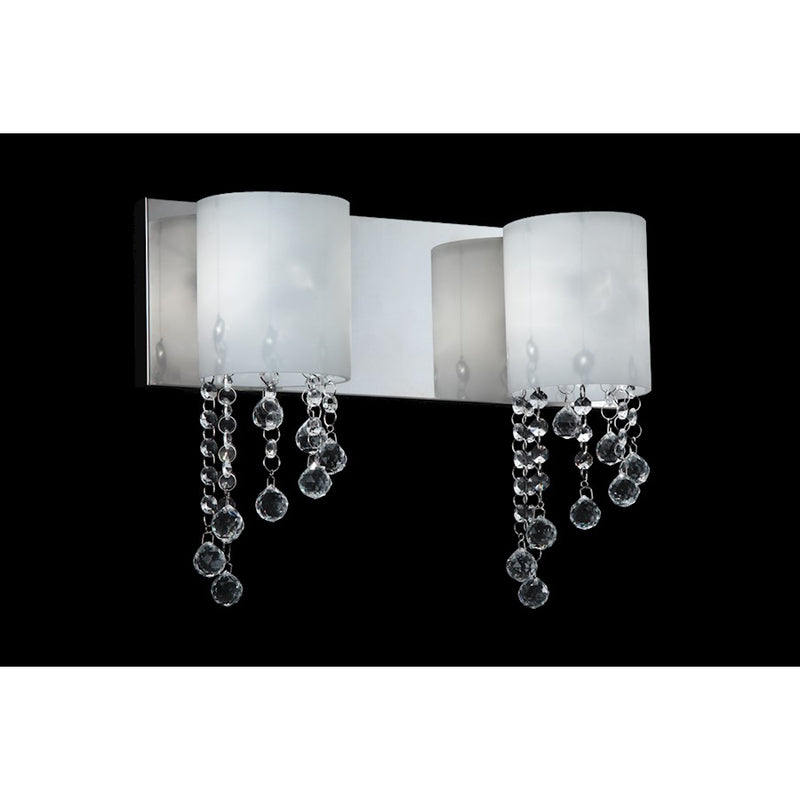 Z-Lite Jewel 2 Light LED Vanity Light, 5x14.5x11", Chrome, Opal - 871CH-2V-LED