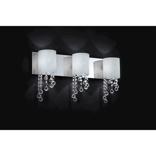 Z-Lite Jewel 3 Light Vanity Light, 5x22x11", Chrome, Matte Opal - 871CH-3V