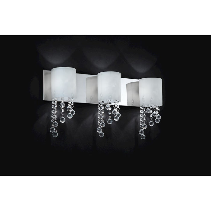 Z-Lite Jewel 3 Light Vanity Light, 5x22x11", Chrome, Matte Opal - 871CH-3V
