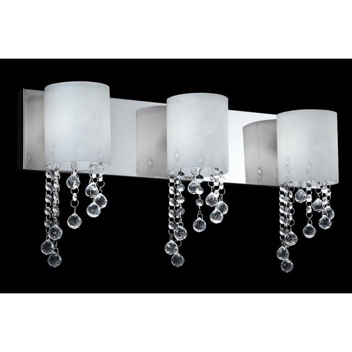 Z-Lite Jewel 3 Light LED Vanity Light, 5x22x11", Chrome, Matte Opal - 871CH-3V-LED