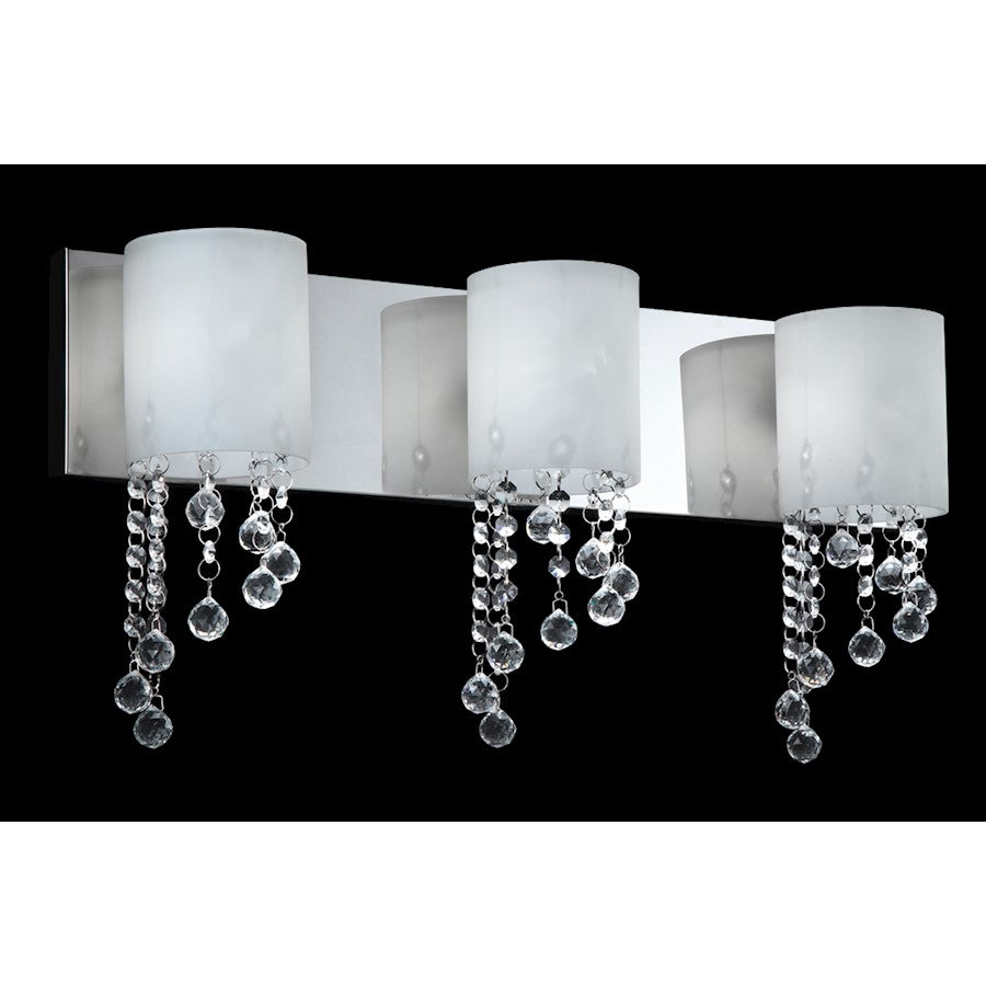 Z-Lite Jewel 3 Light LED Vanity Light, 5x22x11", Chrome, Matte Opal - 871CH-3V-LED