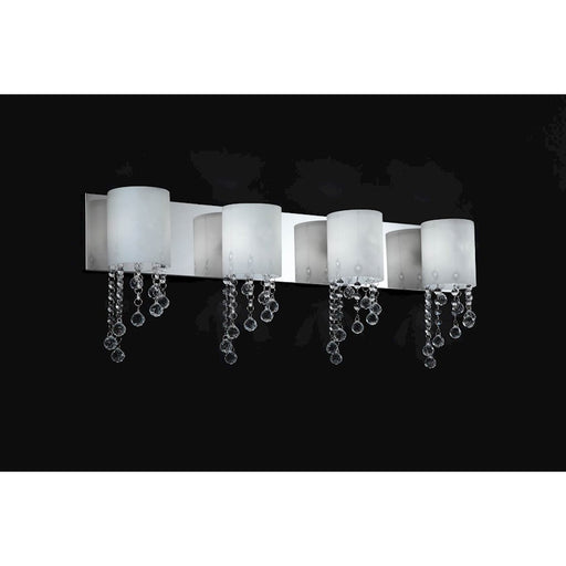 Z-Lite Jewel 4 Light Vanity Light, 5x30.75x11", Chrome, Matte Opal - 871CH-4V