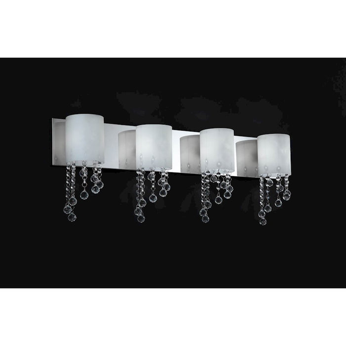 Z-Lite Jewel 4 Light Vanity Light, 5x30.75x11", Chrome, Matte Opal - 871CH-4V