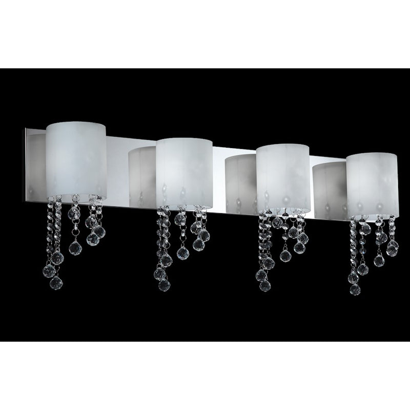 Z-Lite Jewel 4 Light LED Vanity Light, 5x30.75x11", Chrome, Opal - 871CH-4V-LED