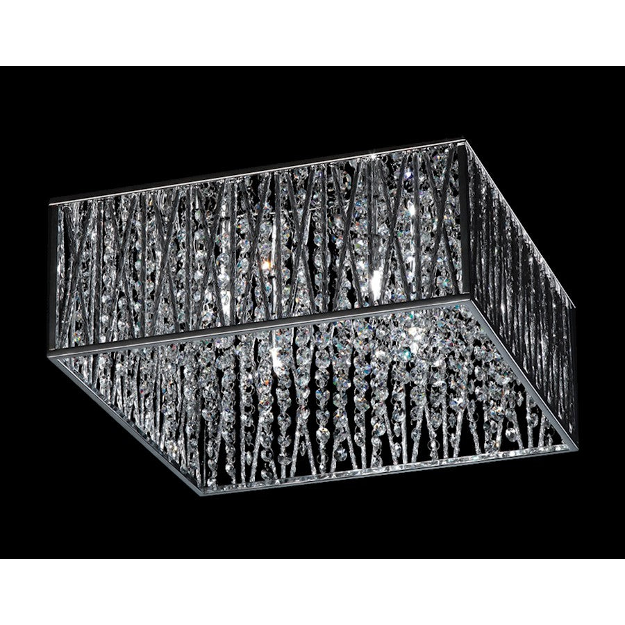 Z-Lite Terra 4 Light Flush Mount, 16.25x16.25x7.25", Chrome, Chrome - 872CH-F