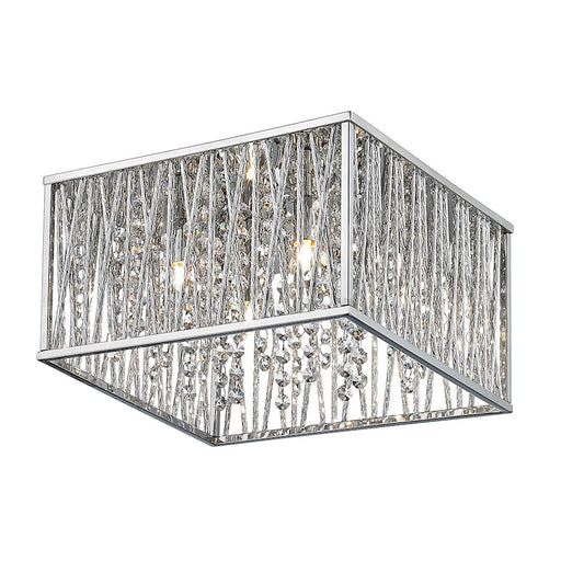 Z-Lite Terra 4 Light Flush Mount, 11.81x11.81x7.09", Chrome, Chrome - 872CH-F12