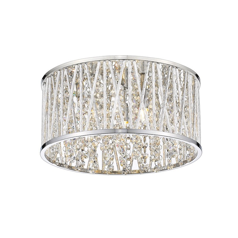 Z-Lite Terra 3 Light Flush Mount, Chrome/Chrome - 872CH-RF12