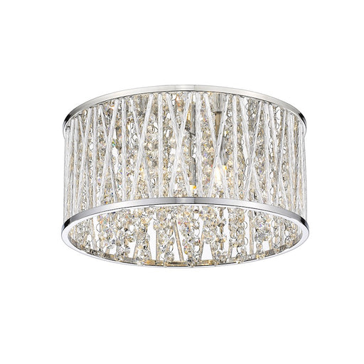 Z-Lite Terra 3 Light Flush Mount, Chrome/Chrome - 872CH-RF12