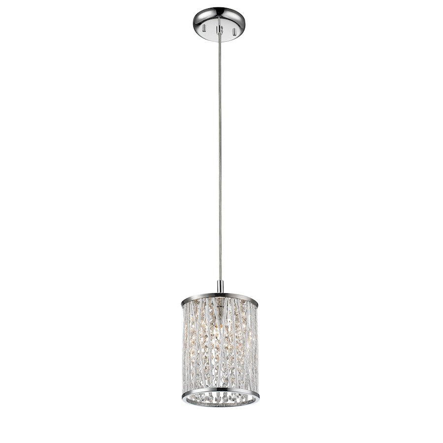 Z-Lite Terra 1 Light Mini Pendant, 5.91x5.91x128.74", Chrome, Chrome - 872CH-RMP