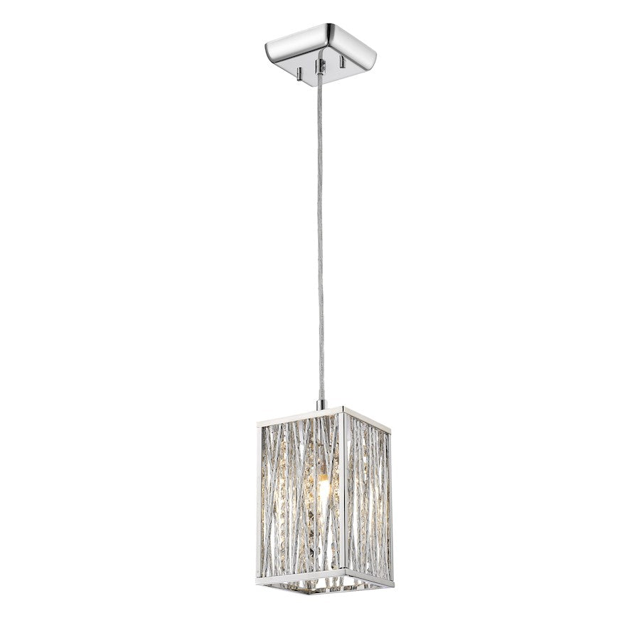 Z-Lite Terra 1 Light Mini Pendant, 4.72x4.72x128.74", Chrome, Chrome - 872CH-SMP