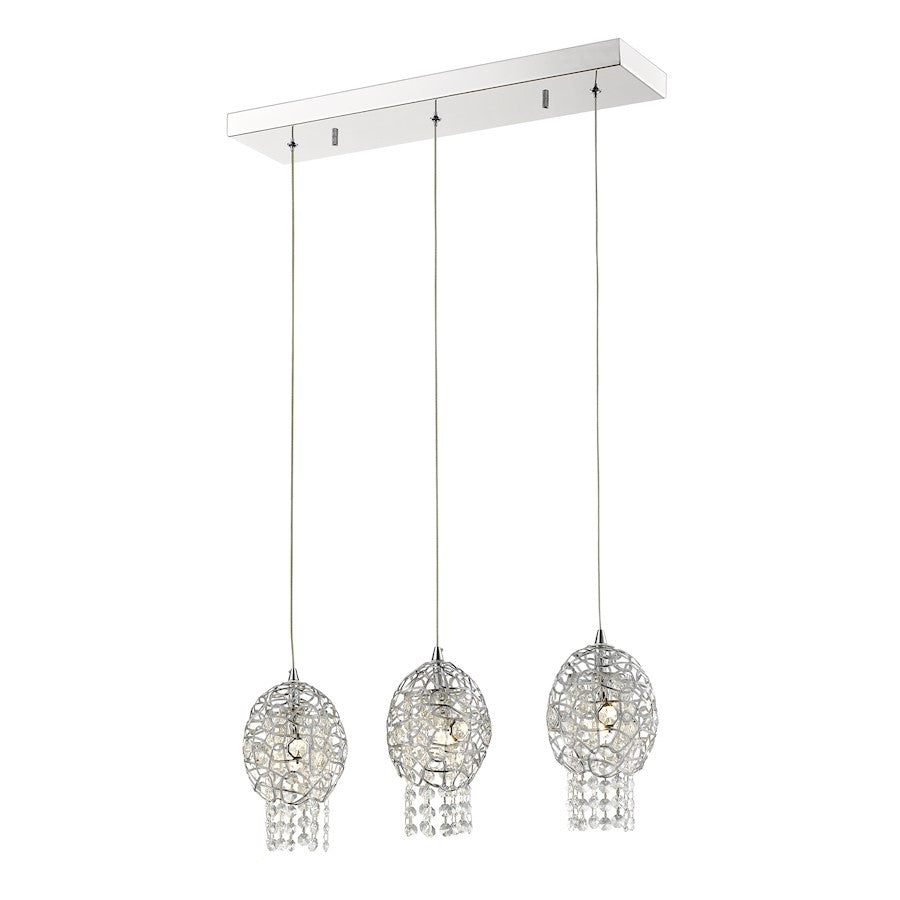 Z-Lite Nabul 3 Light Island/Billiard Light, Chrome, Chrome - 889CH-3B