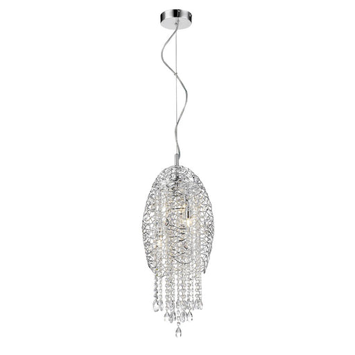 Z-Lite Nabul 3 Light Pendant, 9.84x138", Chrome, Chrome - 889CH-3C