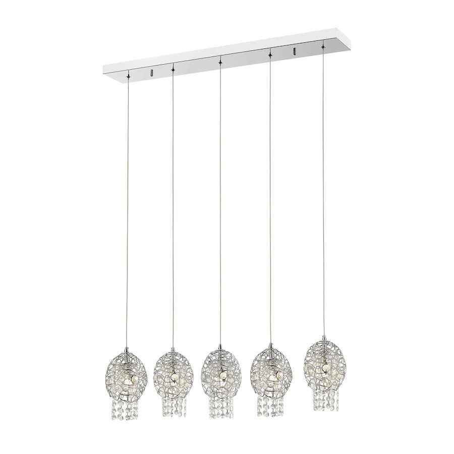 Z-Lite Nabul 5 Light Island/Billiard Light, Chrome, Chrome - 889CH-5B