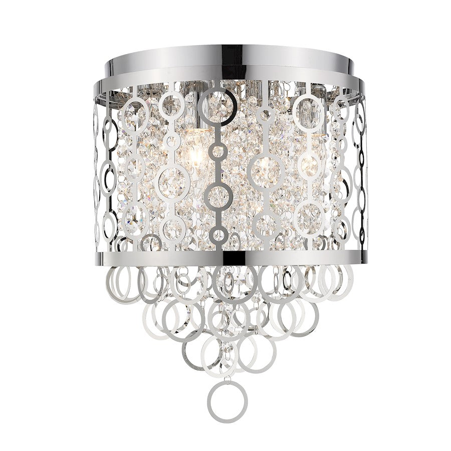 Z-Lite 4 Light Bijou 12" Flush Mount, Chrome