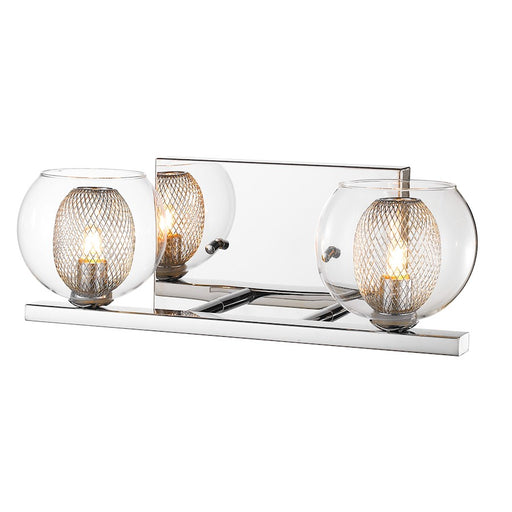 Z-Lite Auge 2 Light LED Vanity, 5.51x13.78x4.92", Chrome, Clear & Mesh - 905-2V-LED