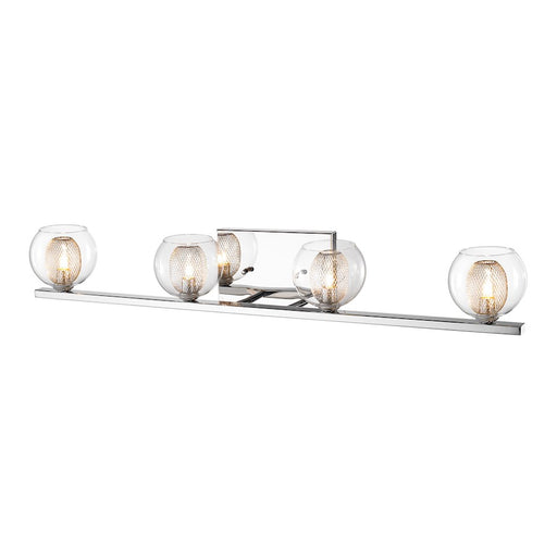 Z-Lite Auge 4 Light Vanity, 5.51x32.68x4.92", Chrome, Clear & Mesh - 905-4V