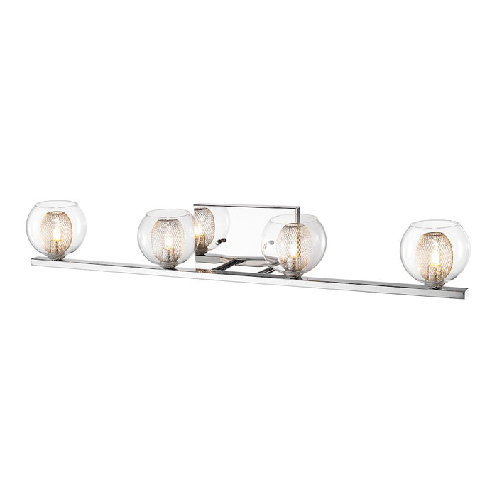 Z-Lite Auge 4 Light LED Vanity, 5.51x32.68x4.92", Chrome, Clear & Mesh - 905-4V-LED