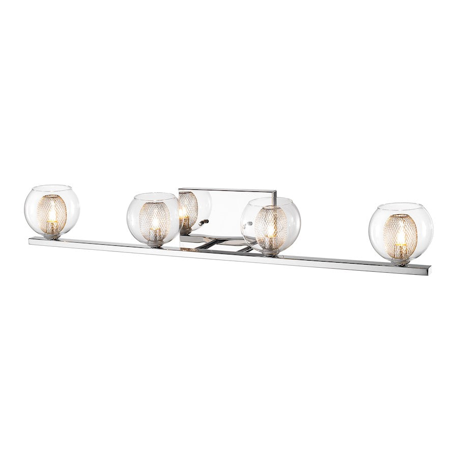 Z-Lite Auge 4 Light LED Vanity, 5.51x32.68x4.92", Chrome, Clear & Mesh - 905-4V-LED