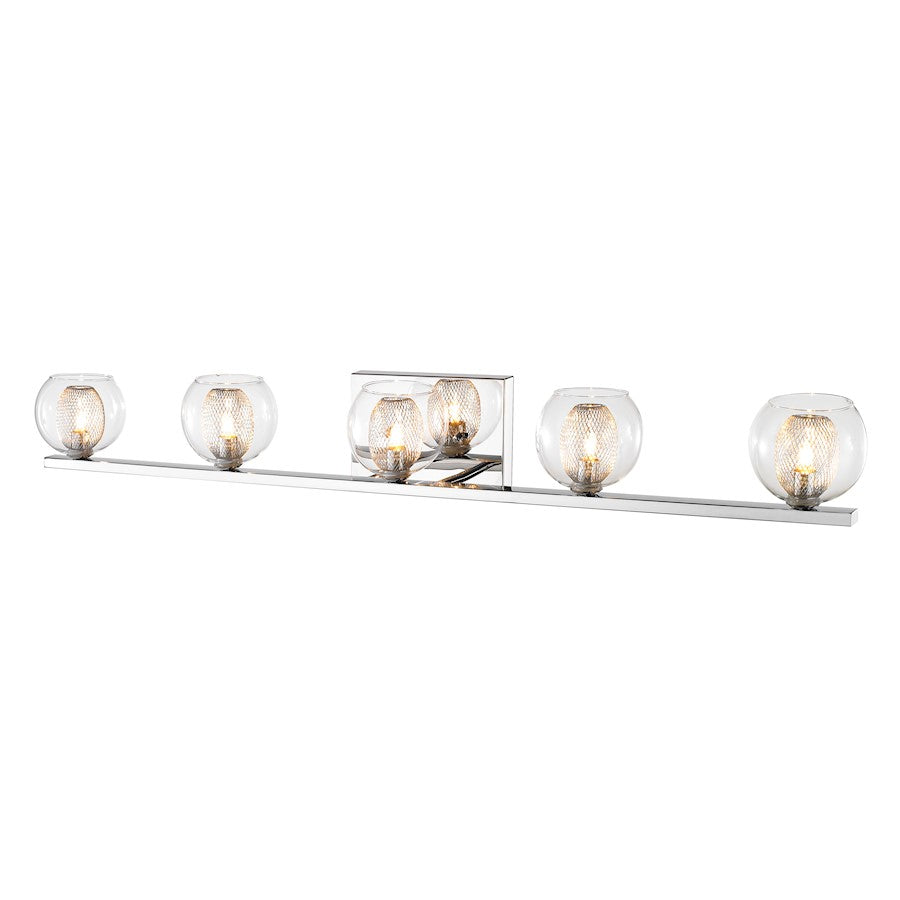 Z-Lite Auge 5 Light Vanity, 5.51x40.55x4.92", Chrome, Clear & Mesh - 905-5V