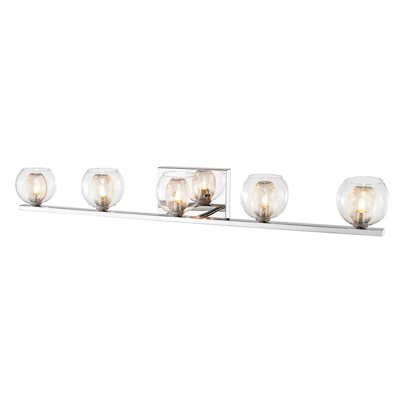Z-Lite Auge 5 Light LED Vanity, 5.51x40.55x4.92", Chrome, Clear & Mesh - 905-5V-LED