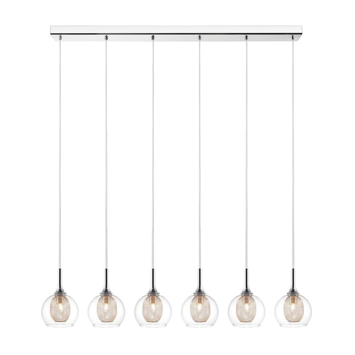 Z-Lite Auge 6 Light Island/Billiard, Chrome, Clear & Mesh - 905-6B
