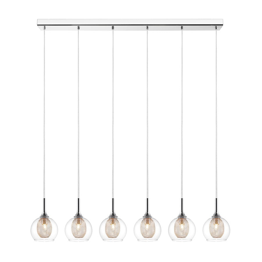 Z-Lite Auge 6 Light Island/Billiard, Chrome, Clear & Mesh - 905-6B