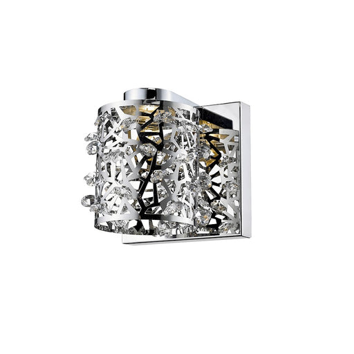 Z-Lite Fortuna 1 Light Wall Sconce, Chrome, Clear - 906-1S-LED