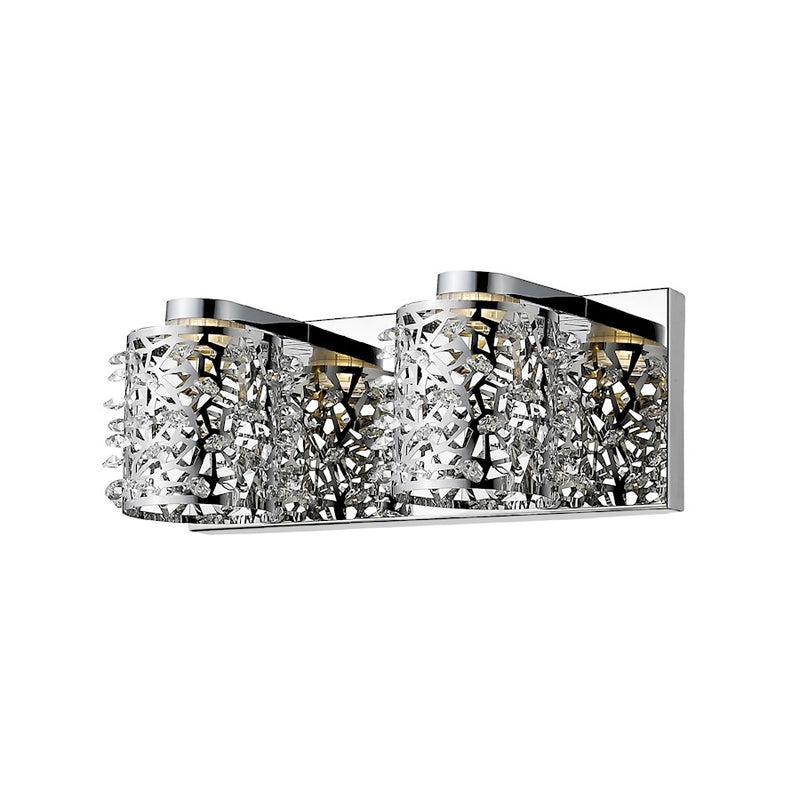 Z-Lite Fortuna 2 Light Vanity, Chrome, Clear - 906-2V-LED