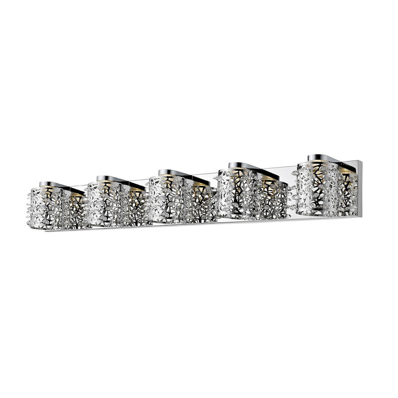 Z-Lite Fortuna 5 Light Vanity, Chrome, Clear - 906-5V-LED