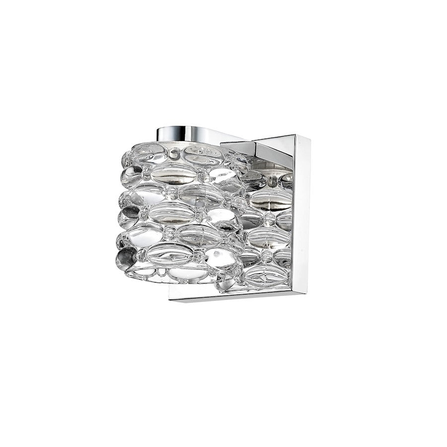 Z-Lite Dawson 1 Light Wall Sconce, Chrome, Clear - 907-1S-LED