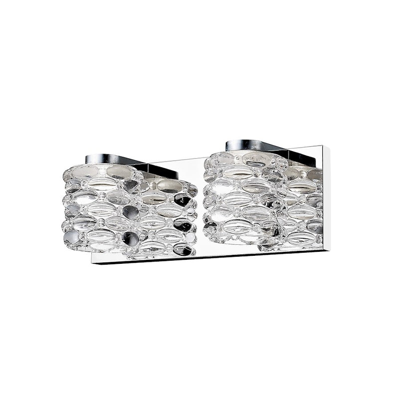 Z-Lite Dawson 2 Light Vanity, Chrome, Clear - 907-2V-LED