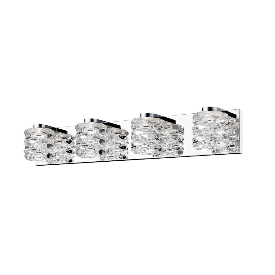 Z-Lite Dawson 4 Light Vanity, Chrome, Clear - 907-4V-LED