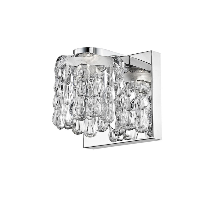 Z-Lite Tempest 1 Light Wall Sconce, Chrome, Clear - 908-1S-LED