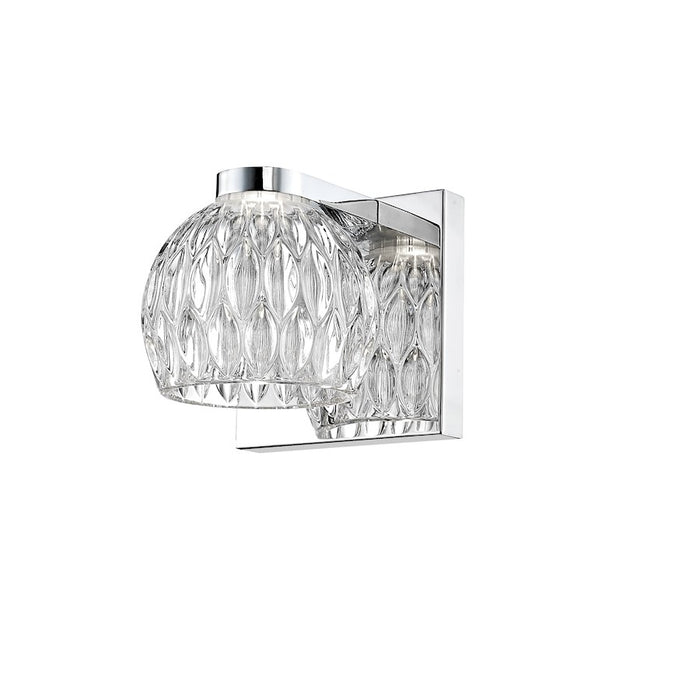 Z-Lite Laurentian 1 Light Wall Sconce, Chrome, Clear - 909-1S-LED