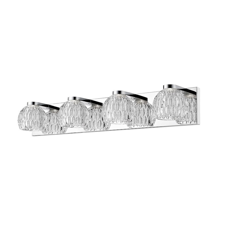Z-Lite Laurentian 4 Light Vanity, Chrome, Clear - 909-4V-LED