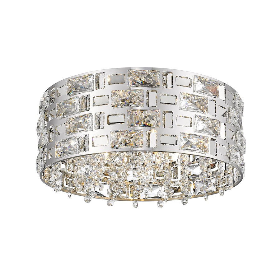 Z-Lite Aludra 5 Light Flush Mount, Chrome - 912F16-CH