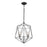 Z-Lite Geo 3 Light Chandelier, Matte Black/Chrome