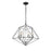 Z-Lite Geo 6 Light Small Chandelier, Matte Black/Chrome