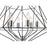 Z-Lite Geo 6 Light Small Chandelier, Matte Black/Chrome