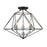 Z-Lite Geo 3 Light Semi Flush Mount, Matte Black/Chrome - 918SF-MB-CH
